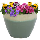 Sunnydaze Chalet Round Glazed Ceramic Planter with Drainage