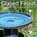 Sunnydaze Glazed Ceramic Duo-Tone Outdoor Bird Bath