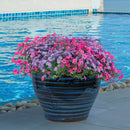 Sunnydaze Studio Round Glazed Ceramic Planter with Drainage