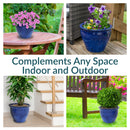 Sunnydaze Studio Round Glazed Ceramic Planter with Drainage