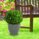 Sunnydaze Studio Round Glazed Ceramic Planter with Drainage