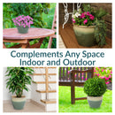 Sunnydaze Chalet Round Glazed Ceramic Planter with Drainage