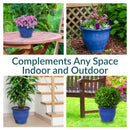 Sunnydaze Studio Round Glazed Ceramic Planter with Drainage