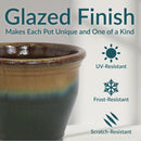 Sunnydaze Studio Round Glazed Ceramic Planter with Drainage