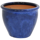 Sunnydaze Glazed Ceramic Planters with Saucers - Set of 2