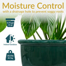 Sunnydaze Chalet Round Glazed Ceramic Planter with Drainage
