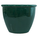 Sunnydaze Chalet Round Glazed Ceramic Planter with Drainage