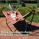 Sunnydaze Quilted 2-Person Hammock with Multi-Use Universal Stand