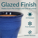 Sunnydaze Studio Round Glazed Ceramic Planter with Drainage