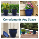 Sunnydaze Glazed Ceramic Planters with Saucers - Set of 2