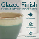 Sunnydaze Chalet Round Glazed Ceramic Planter with Drainage