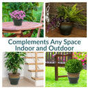 Sunnydaze Studio Round Glazed Ceramic Planter with Drainage