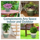 Sunnydaze Studio Round Glazed Ceramic Planter with Drainage