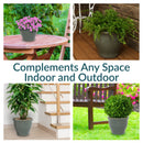 Sunnydaze Studio Round Glazed Ceramic Planter with Drainage