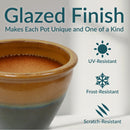 Sunnydaze Chalet Round Glazed Ceramic Planter with Drainage