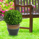 Sunnydaze Studio Round Glazed Ceramic Planter with Drainage