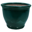 Sunnydaze Studio Round Glazed Ceramic Planter with Drainage