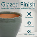 Sunnydaze Chalet Round Glazed Ceramic Planter with Drainage