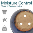 Sunnydaze Chalet Round Glazed Ceramic Planter with Drainage