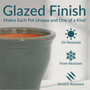 Sunnydaze Studio Round Glazed Ceramic Planter with Drainage