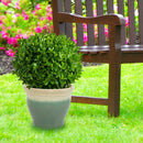 Sunnydaze Studio Round Glazed Ceramic Planter with Drainage
