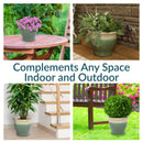 Sunnydaze Studio Round Glazed Ceramic Planter with Drainage