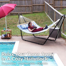 Sunnydaze Quilted 2-Person Hammock with Multi-Use Universal Stand