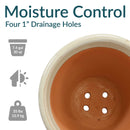 Sunnydaze Studio Round Glazed Ceramic Planter with Drainage