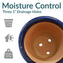 Sunnydaze Studio Round Glazed Ceramic Planter with Drainage