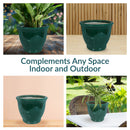 Sunnydaze Studio Round Glazed Ceramic Planter with Drainage