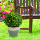 Sunnydaze Chalet Round Glazed Ceramic Planter with Drainage