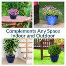 Sunnydaze Chalet Round Glazed Ceramic Planter with Drainage