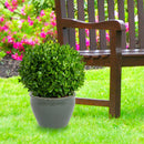 Sunnydaze Chalet Round Glazed Ceramic Planter with Drainage