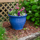 Sunnydaze Studio Round Glazed Ceramic Planter with Drainage
