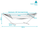Sunnydaze Rope Hammock with 12' Steel Stand, Pad, and Pillow