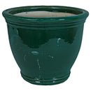 Sunnydaze Studio Round Glazed Ceramic Planter with Drainage