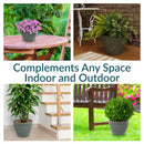 Sunnydaze Chalet Round Glazed Ceramic Planter with Drainage