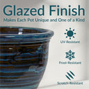 Sunnydaze Studio Round Glazed Ceramic Planter with Drainage