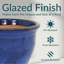 Sunnydaze Studio Round Glazed Ceramic Planter with Drainage