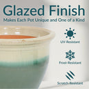 Sunnydaze Studio Round Glazed Ceramic Planter with Drainage