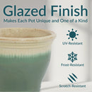 Sunnydaze Studio Round Glazed Ceramic Planter with Drainage