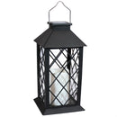 Sunnydaze Concord Outdoor Decorative Solar Powered Candle Lantern - LED Light - 11-Inch