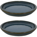 Sunnydaze Set of 2 Glazed Ceramic  Planter Saucer