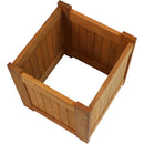 Sunnydaze Meranti Wood Square Planter Box for Outdoor Plants - 16"