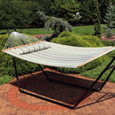 Sunnydaze 2-Person Quilted Fabric Double Hammock with Pillow