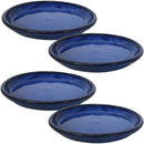 Sunnydaze Set of 4 Glazed Ceramic Planter Saucer