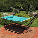 Sunnydaze 2-Person Quilted Fabric Double Hammock with Pillow