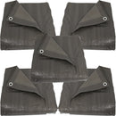 Sunnydaze 16 x 20-Foot - Multi Purpose Poly Tarp - Dark Gray - Set of 5