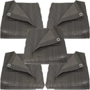 Sunnydaze 12 x 16-Foot - Multi Purpose Poly Tarp - Dark Gray - Set of 5
