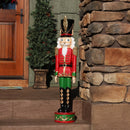 Kristoff the Nutcracker Soldier Statue in a festive holiday setting